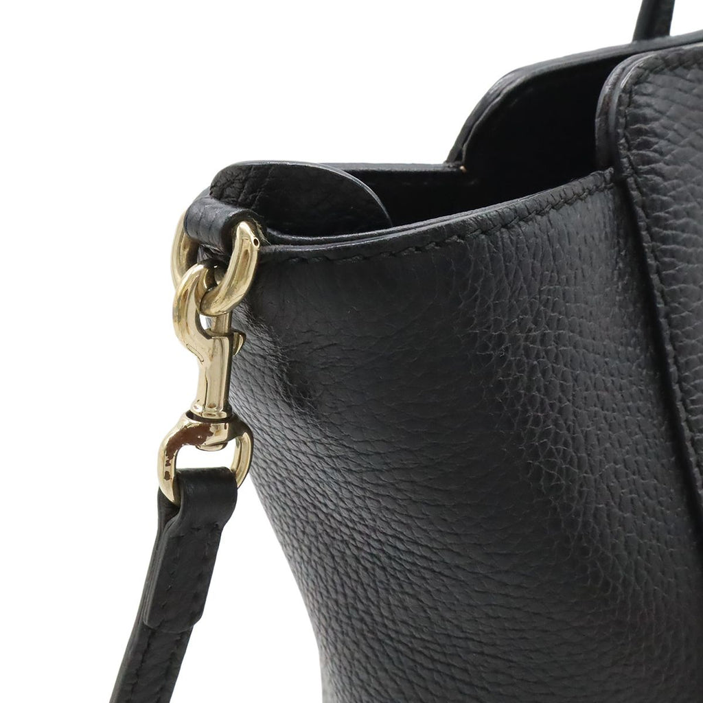 Gucci Swing Tote Shoulder Bag Leather Black — view 8