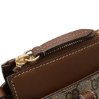 Gucci GG Supreme Mini Bag 2-Way Crossbody Leather Beige Brown Gold — view 4