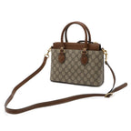 Gucci GG Supreme Mini Bag 2-Way Crossbody Leather Beige Brown Gold — view 2