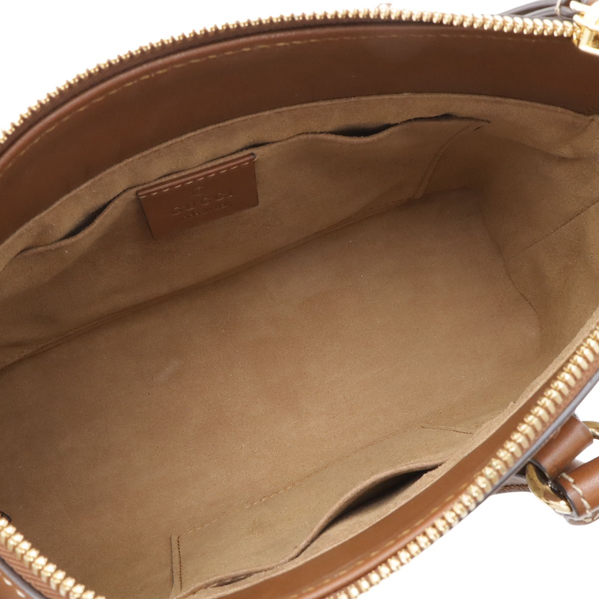 Gucci GG Supreme Mini Bag 2-Way Crossbody Leather Beige Brown Gold — view 8