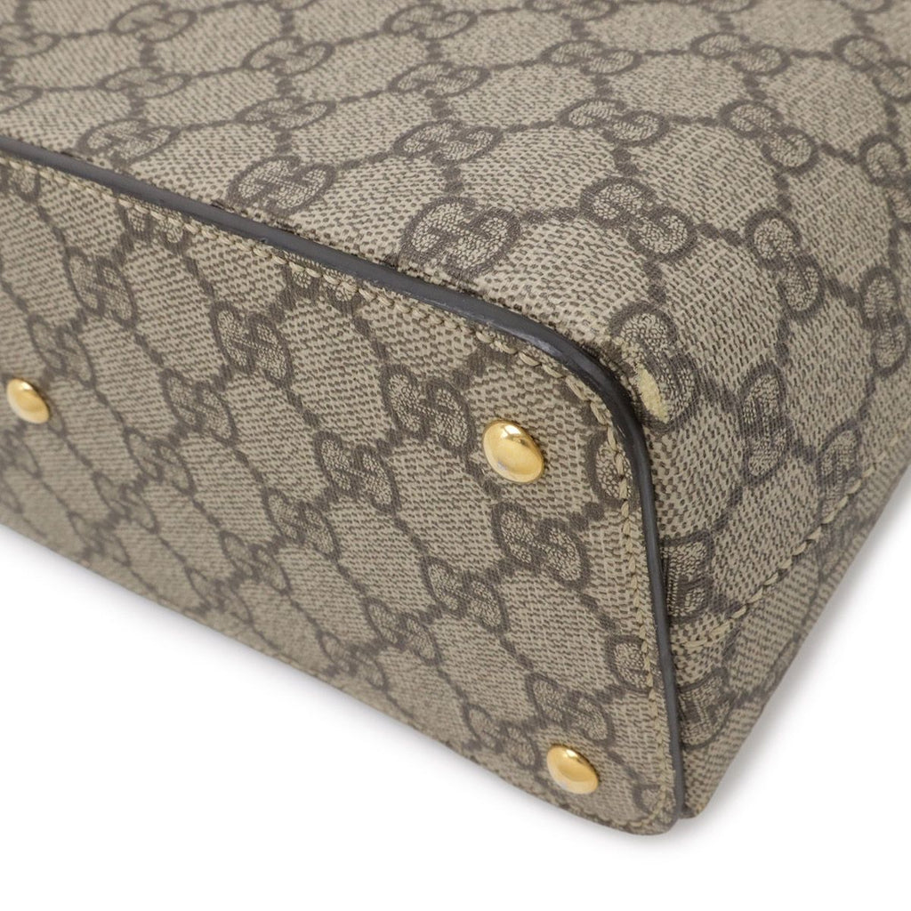 Gucci GG Supreme Mini Bag 2-Way Crossbody Leather Beige Brown Gold — view 3