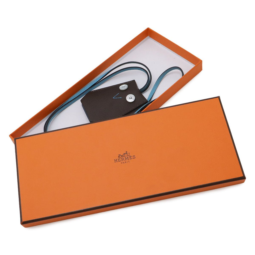 Hermes Petit Ash Eveton Clochette Key Ring Owl Motif Veau Epsom Dark Brown — view 6