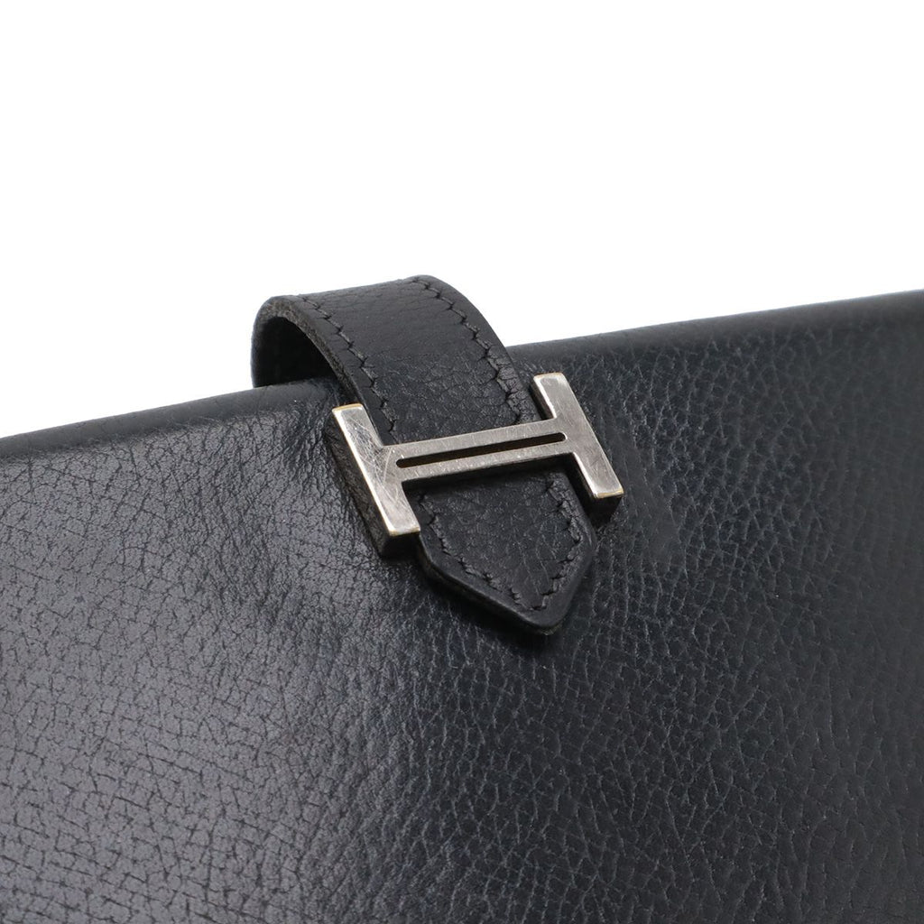 Hermes Bearn Classic Bifold Wallet Veau Epsom Black Silver — view 4
