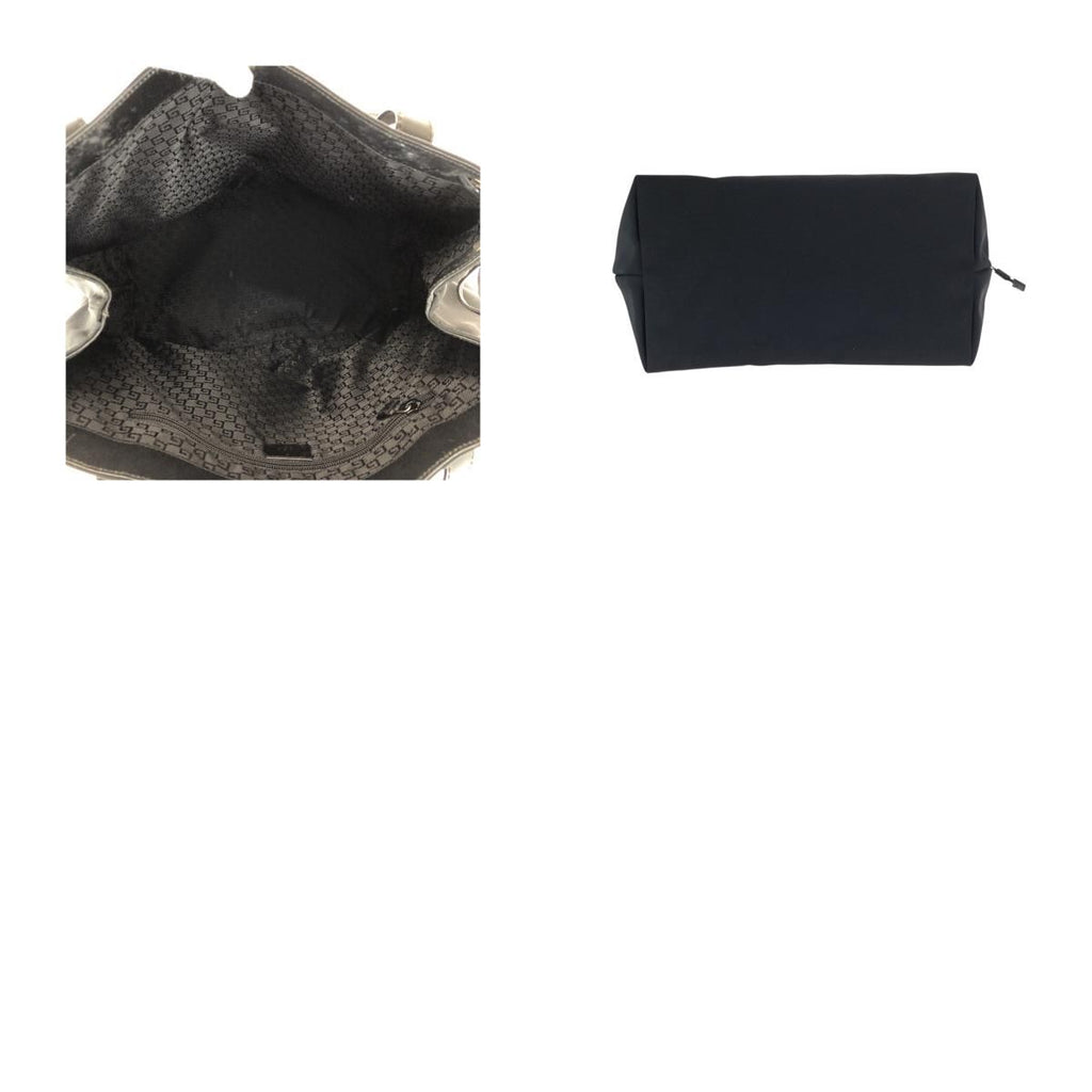 Gucci Black Silver Nylon Leather 019 Tote Shoulder Bag — view 9