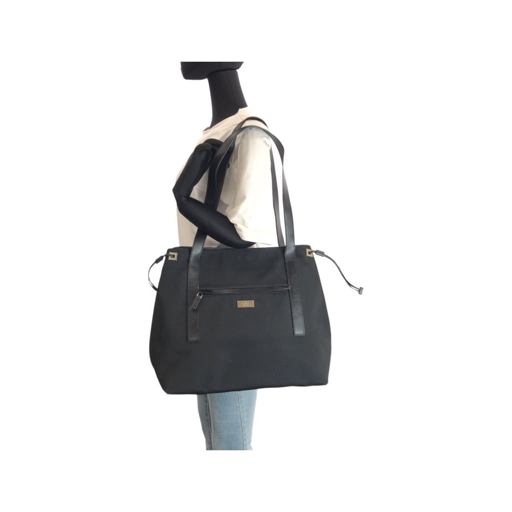 Gucci Black Silver Nylon Leather 019 Tote Shoulder Bag — view 7