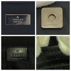 Gucci Black Silver Nylon Leather 019 Tote Shoulder Bag — view 6