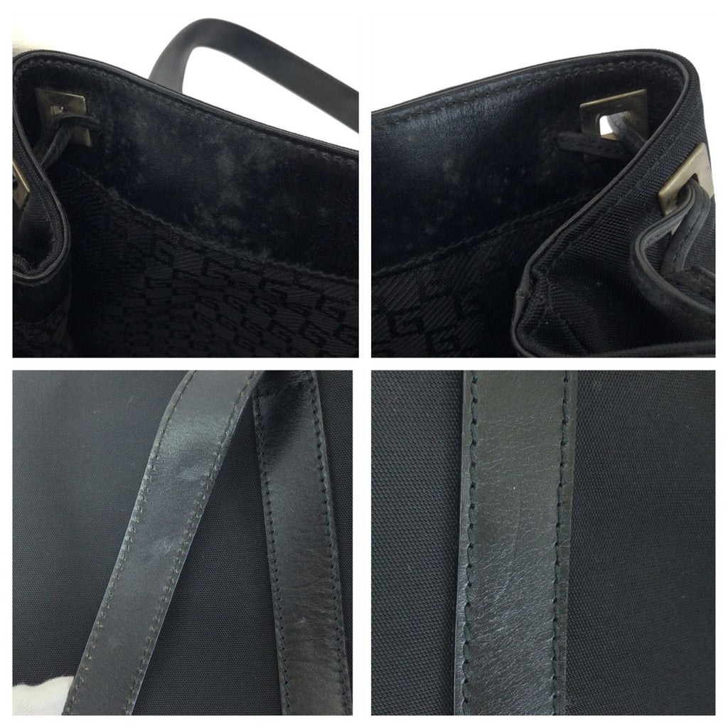 Gucci Black Silver Nylon Leather 019 Tote Shoulder Bag — view 4