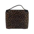 Loewe Vintage Leopard Brown Black Enamel Handbag Vanity Bag — view 2