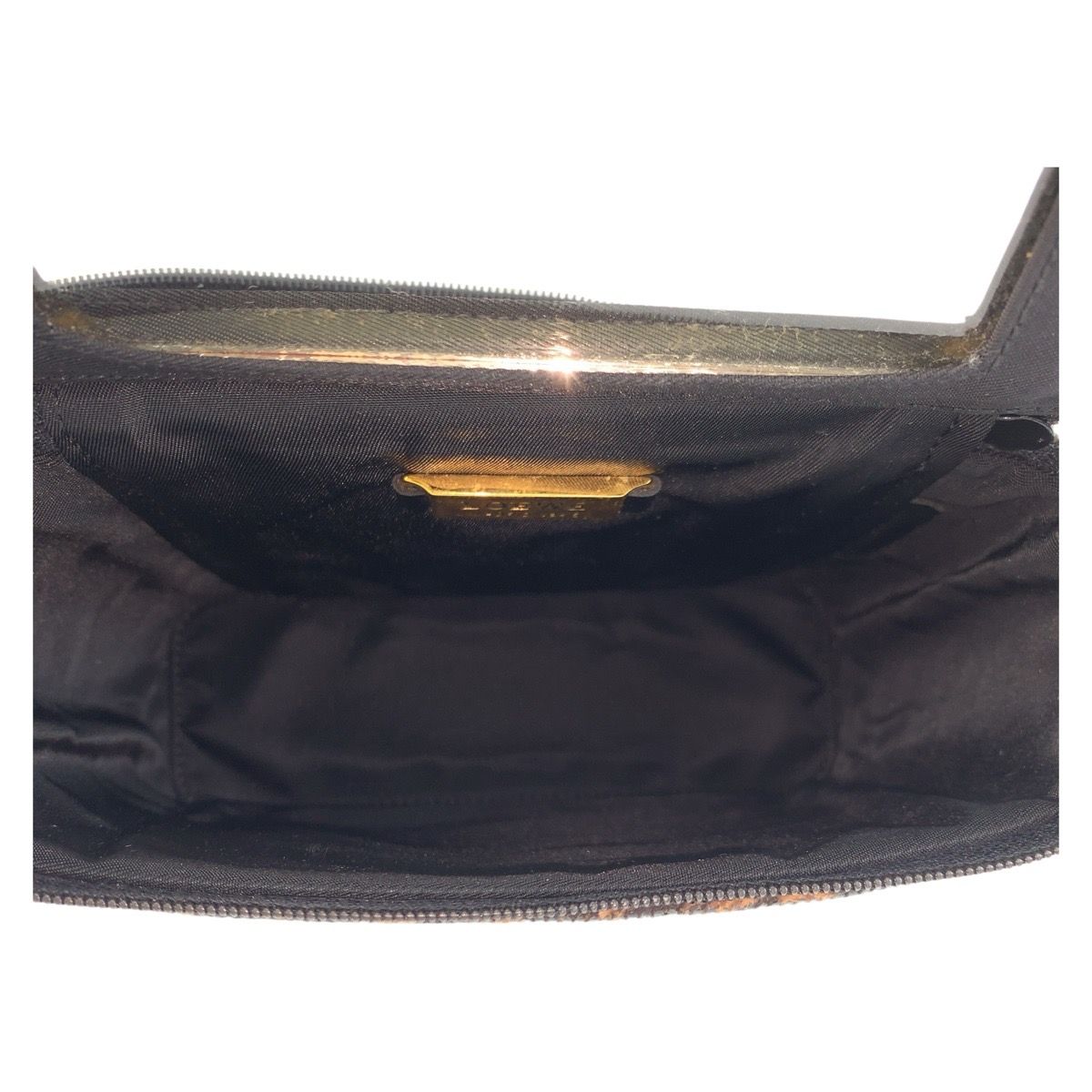 Loewe Vintage Leopard Brown Black Enamel Handbag Vanity Bag — view 8