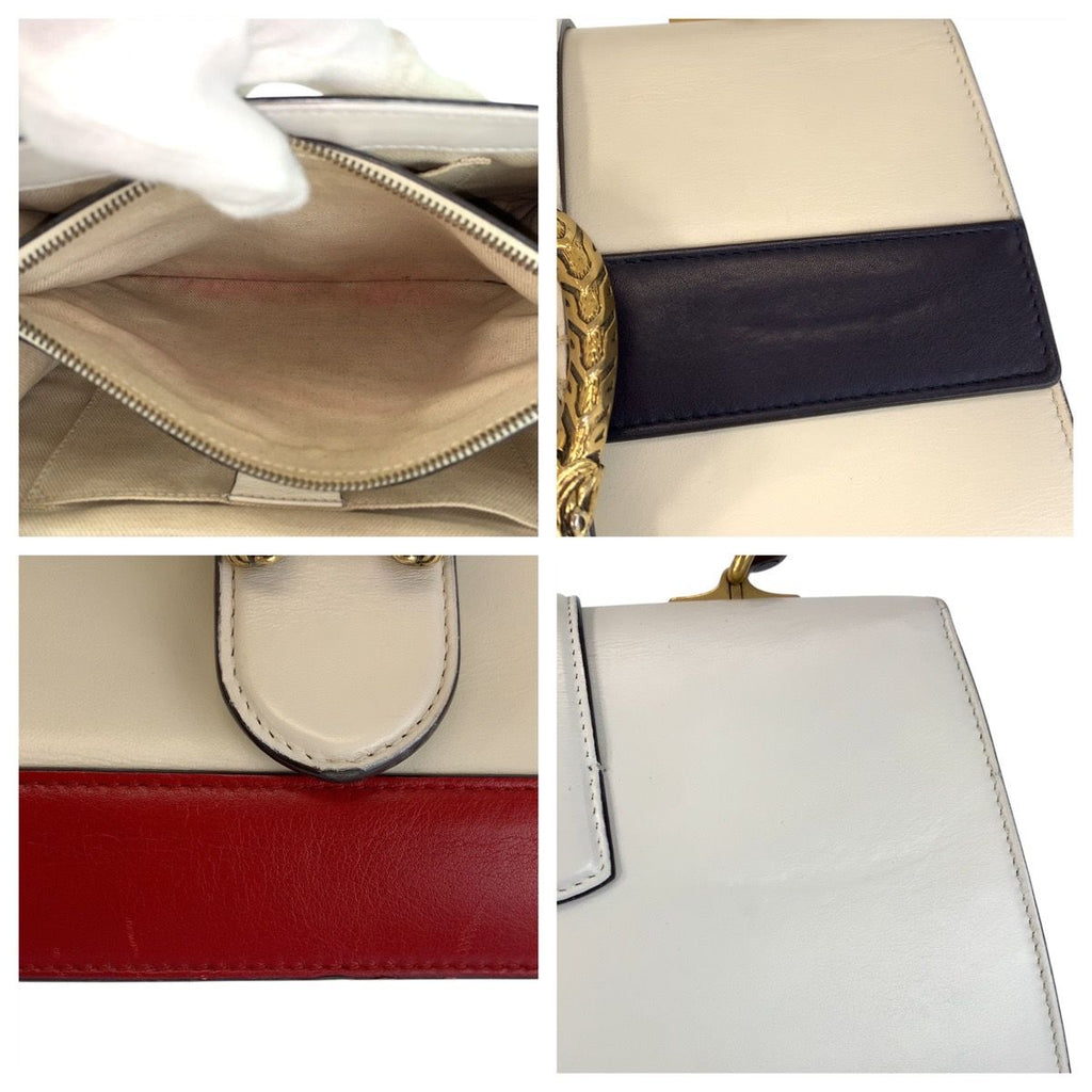 Gucci Dionysus Bamboo White Navy Red Leather 2-Way Shoulder Bag — view 6