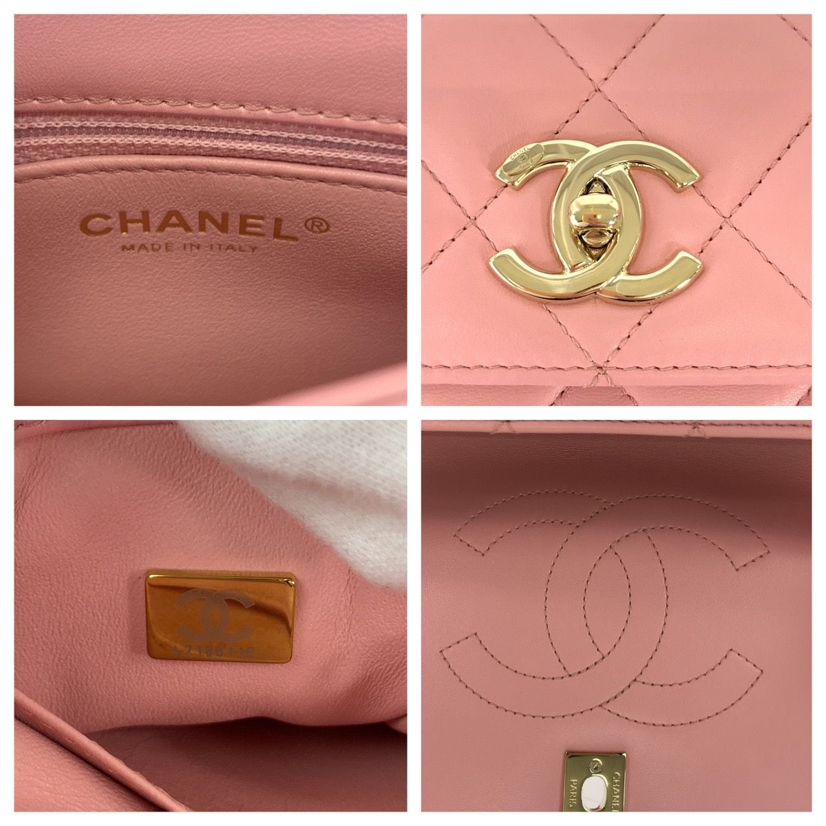 Chanel Quilted CC Logo Turnlock Plate Pink Chain Shoulder Bag 2-Way — view 4