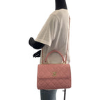 Chanel Quilted CC Logo Turnlock Plate Pink Chain Shoulder Bag 2-Way — view 7