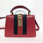 Gucci Sylvie Sherry Line Red Leather 2-Way Shoulder Bag — view 2