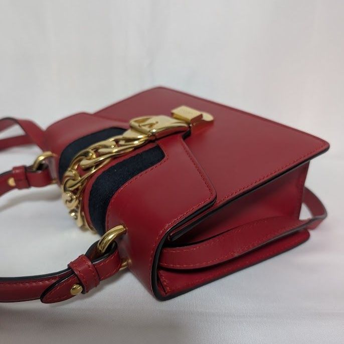 Gucci Sylvie Sherry Line Red Leather 2-Way Shoulder Bag — view 3