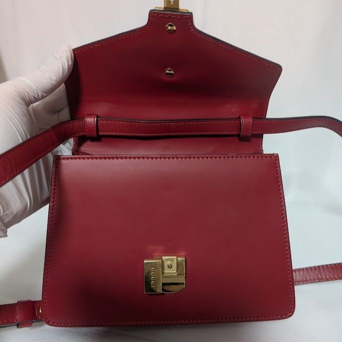 Gucci Sylvie Sherry Line Red Leather 2-Way Shoulder Bag — view 8