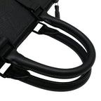 Louis Vuitton Monogram Sac Plat Cloth Handbag Taurillon Leather Black — view 6
