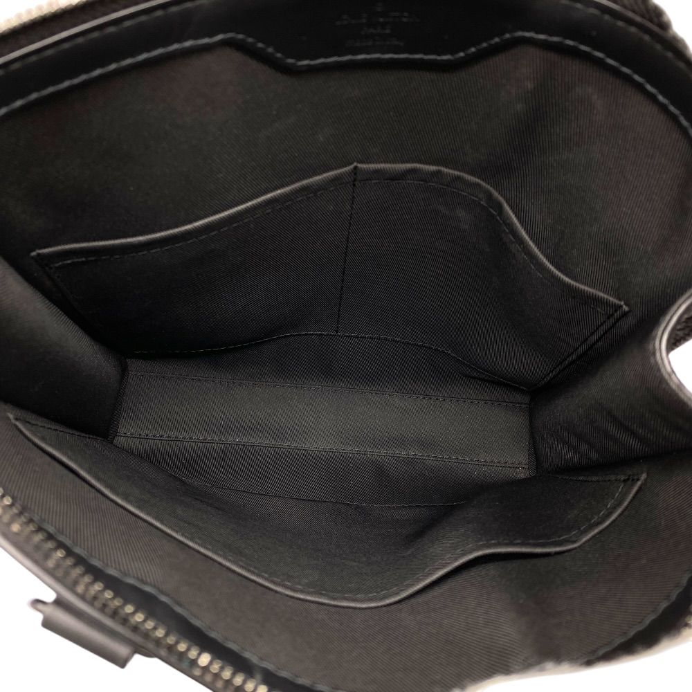 Louis Vuitton Monogram Sac Plat Cloth Handbag Taurillon Leather Black — view 8