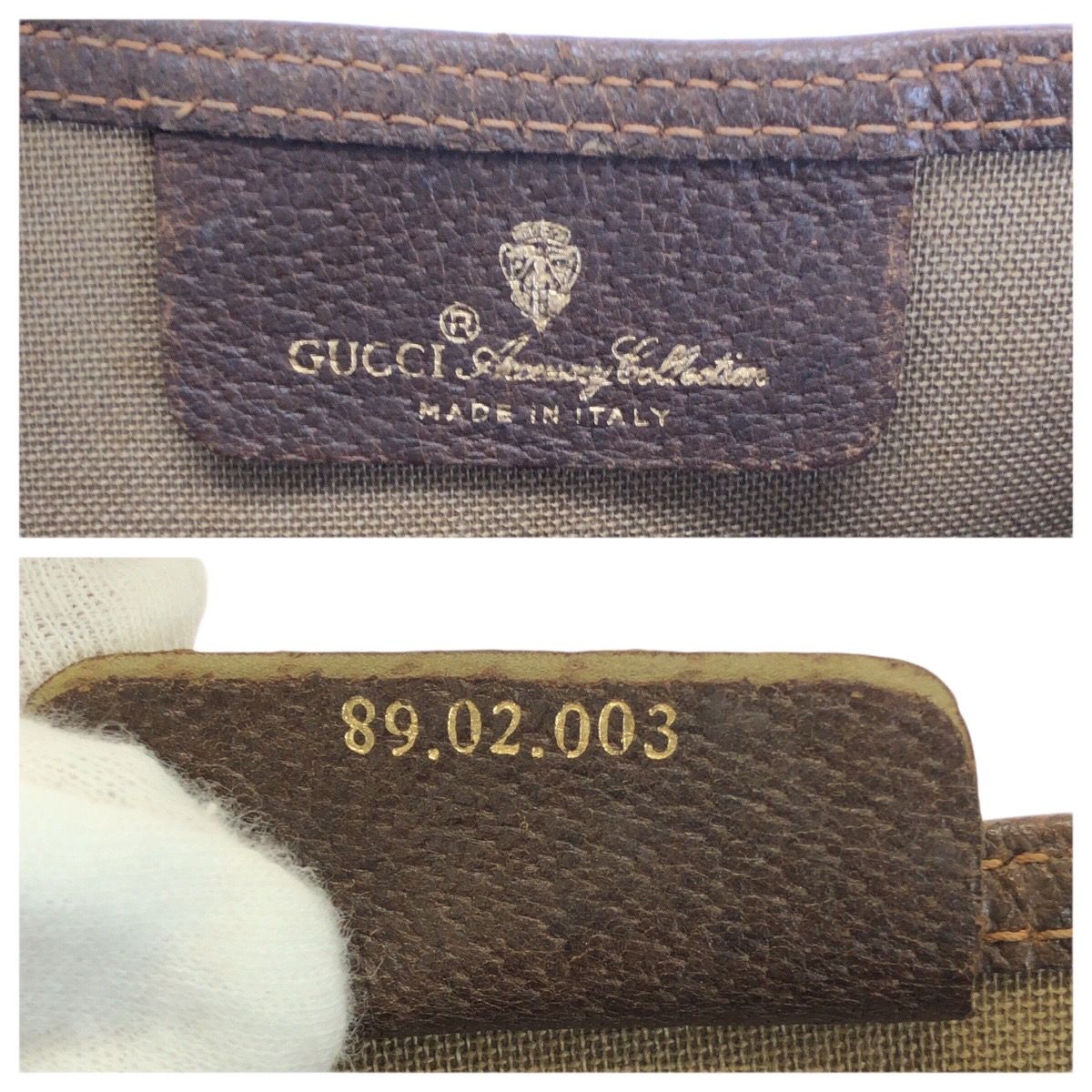 Gucci Vintage Sherry Line Beige Brown GG Supreme Canvas Leather Tote — view 4