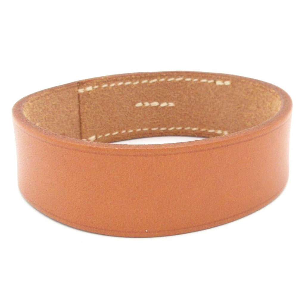 Hermes Bangle Poultur Leather Light Brown Bracelet — view 3