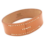 Hermes Bangle Poultur Leather Light Brown Bracelet — view 5