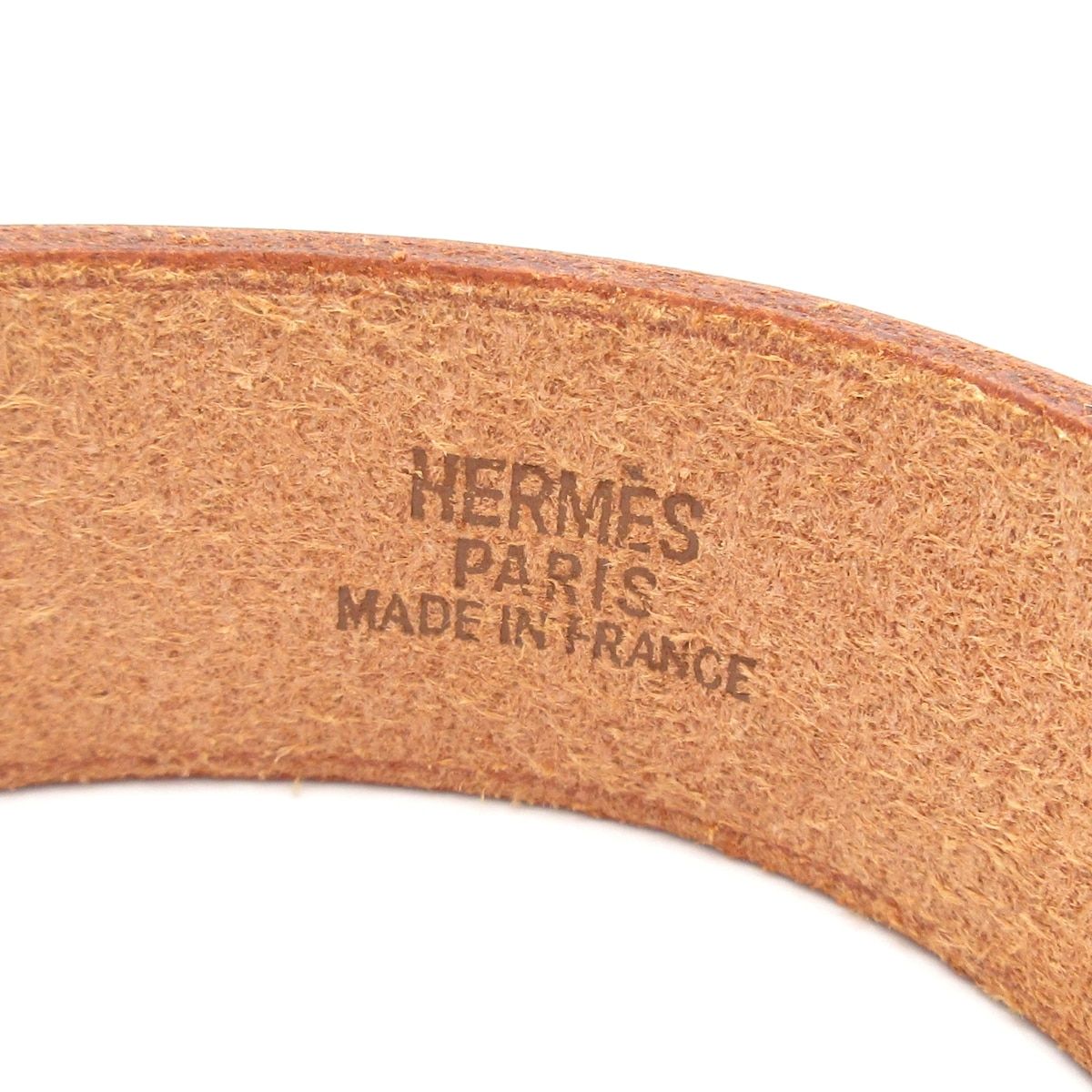 Hermes Bangle Poultur Leather Light Brown Bracelet — view 4