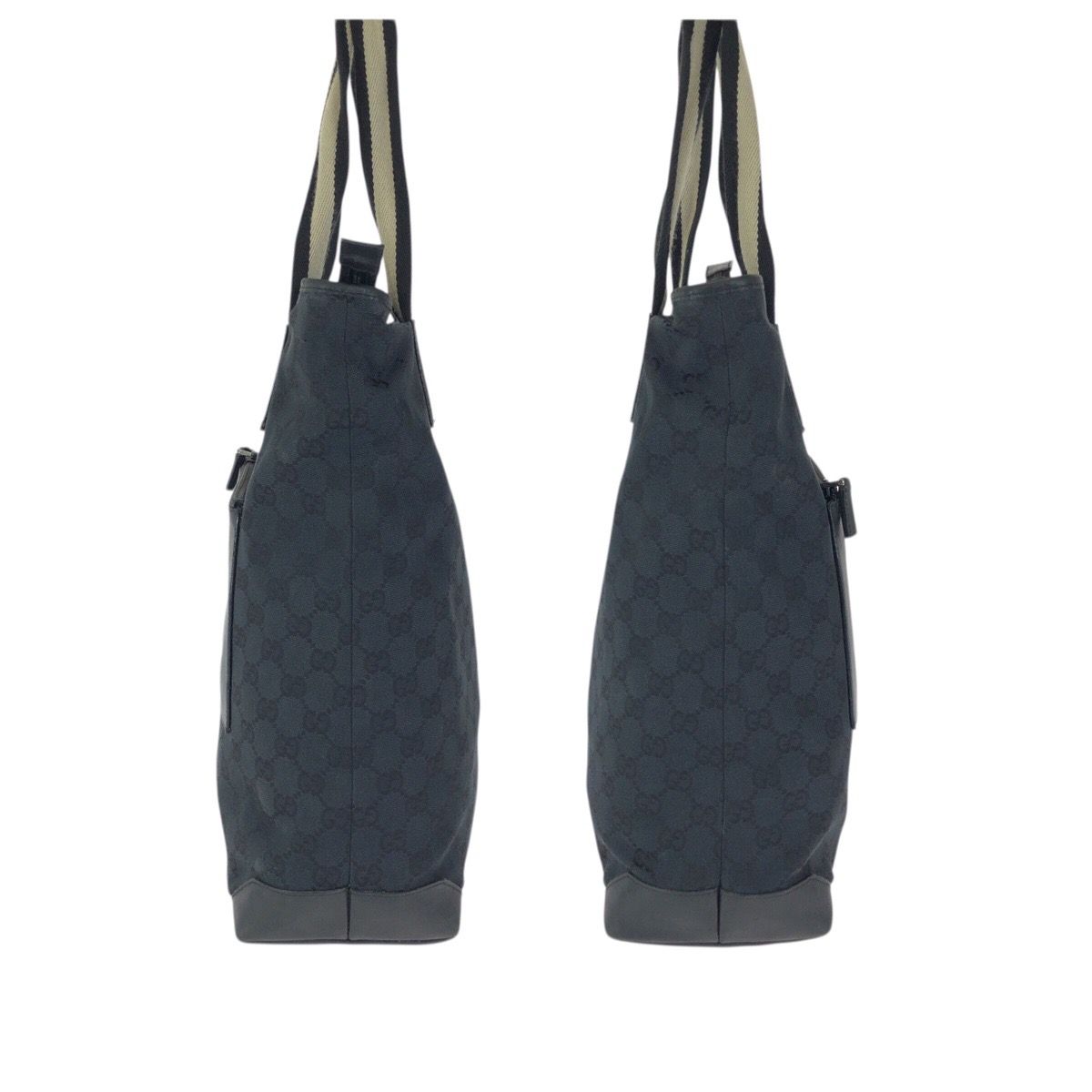 Gucci Black Silver GG Canvas Leather 019 Tote Shoulder Bag — view 8