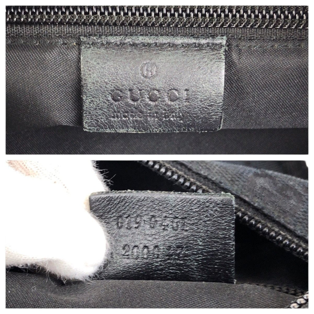 Gucci Black Silver GG Canvas Leather 019 Tote Shoulder Bag — view 4