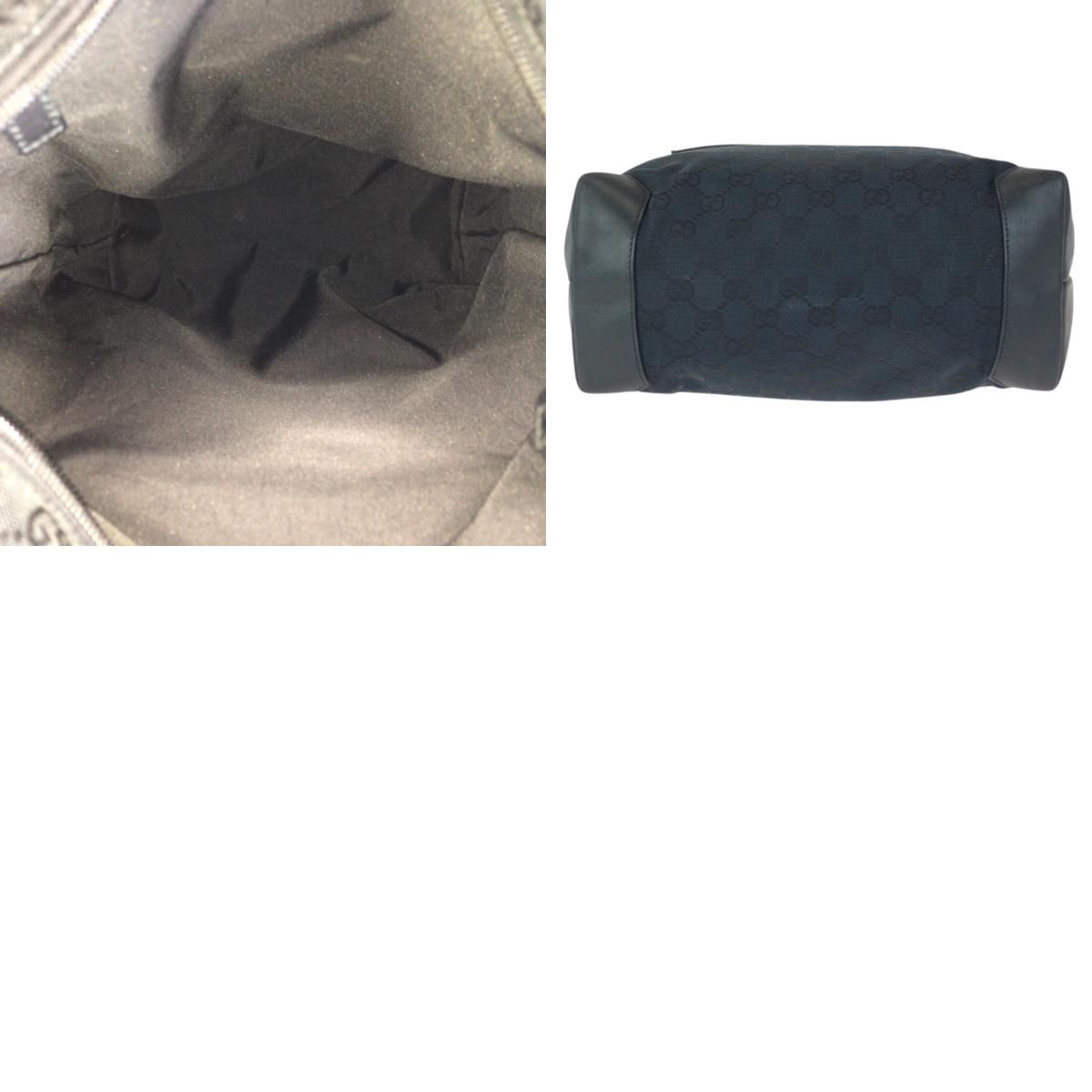 Gucci Black Silver GG Canvas Leather 019 Tote Shoulder Bag — view 9