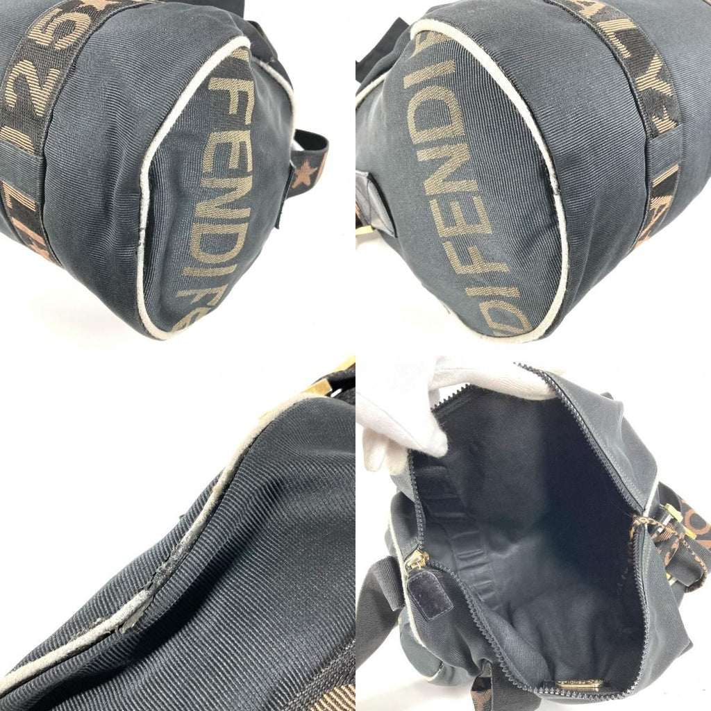Fendi Shoulder Bag Logo Mini Nylon Black — view 7