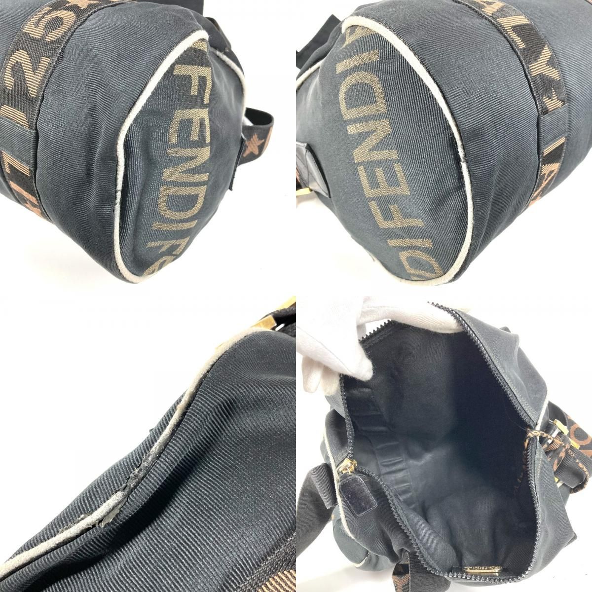 Fendi Shoulder Bag Logo Mini Nylon Black — view 7