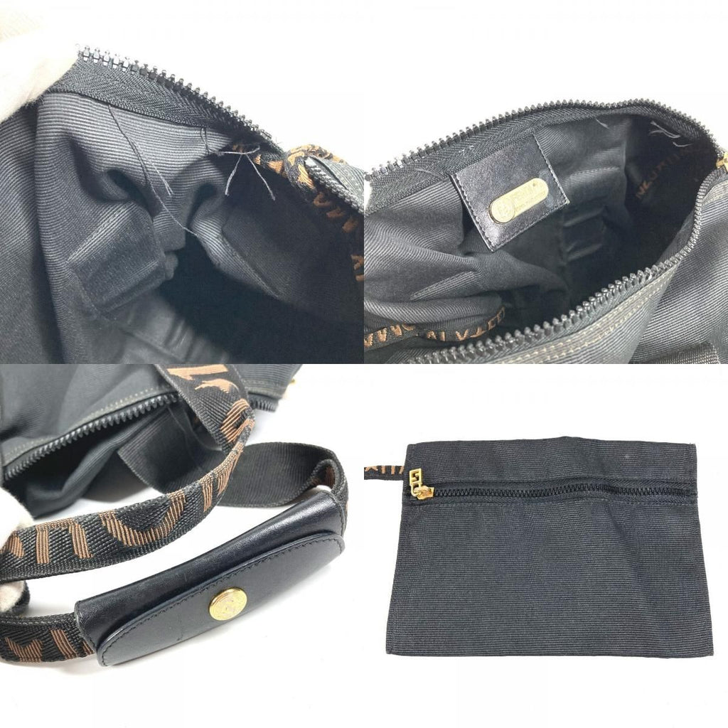 Fendi Shoulder Bag Logo Mini Nylon Black — view 8