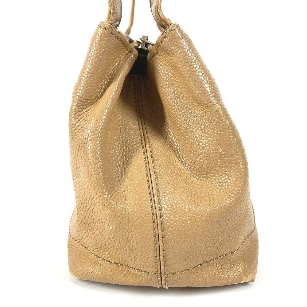 Chanel Shoulder Bag CC Logo Caviar Leather Beige — view 4