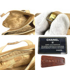 Chanel Shoulder Bag CC Logo Caviar Leather Beige — view 9