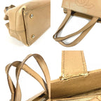 Chanel Shoulder Bag CC Logo Caviar Leather Beige — view 7