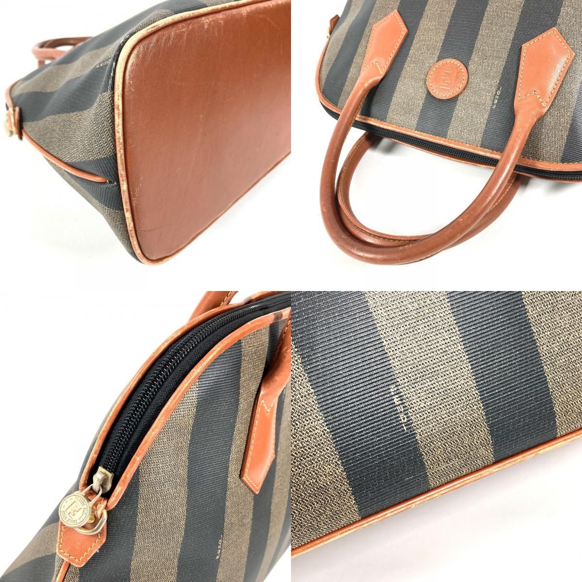 Fendi Tote Pecan Logo Leather Khaki — view 7