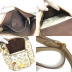 Loewe Shoulder Bag Anniversary Logo Leather Canvas Beige — view 9