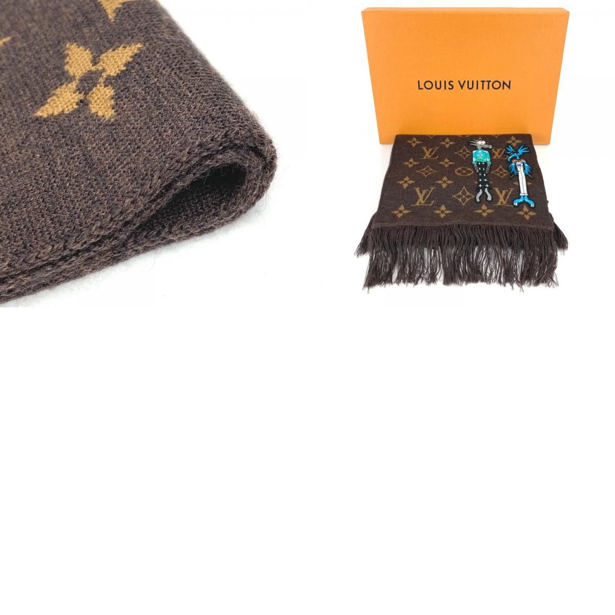 Louis Vuitton Scarf Echarpe LV Friends Wool Brown — view 9
