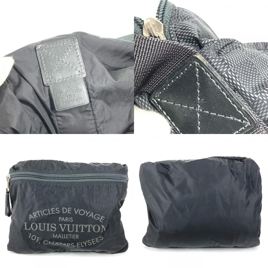 Louis Vuitton Boston Bag Practical Leather Nylon Black — view 9