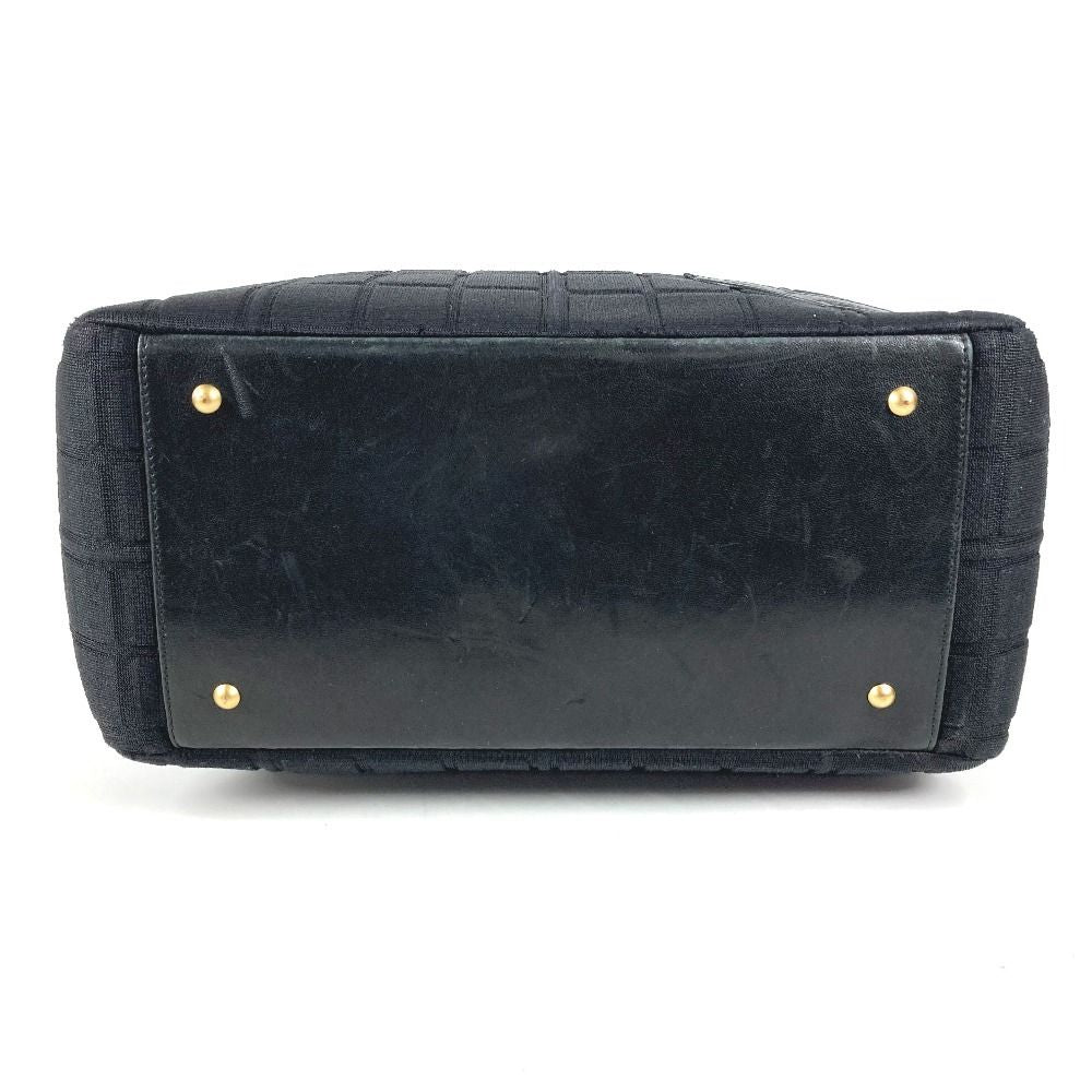 Chanel Shoulder Bag CC Logo Choco Bar Cotton Black — view 5