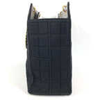Chanel Shoulder Bag CC Logo Choco Bar Cotton Black — view 4