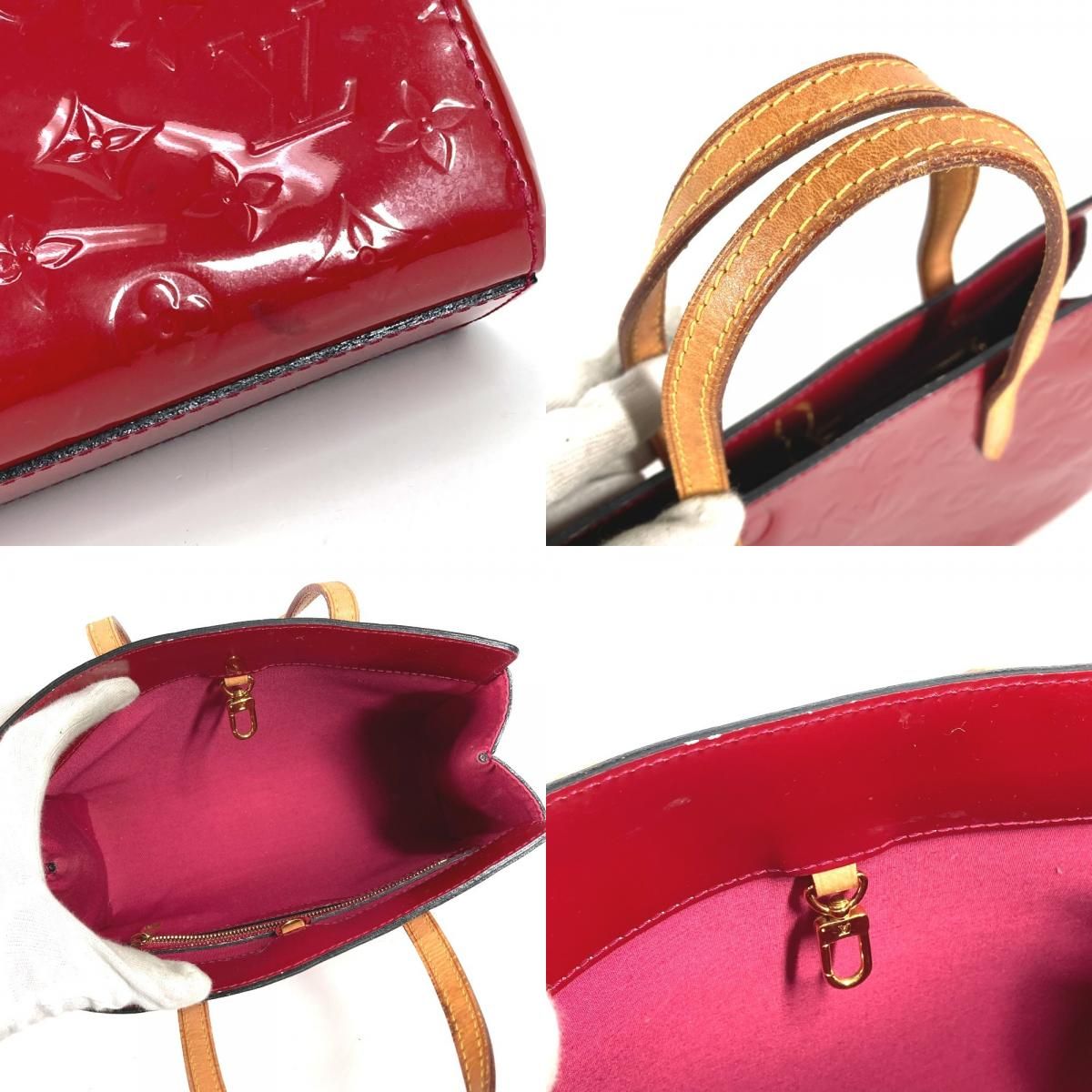 Louis Vuitton Handbag Catalina BB Monogram Vernis Canvas Rose Indien Red — view 8