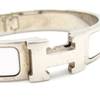 Hermes Bangle Click Silver White Bracelet — view 5