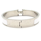 Hermes Bangle Click Silver White Bracelet — view 3