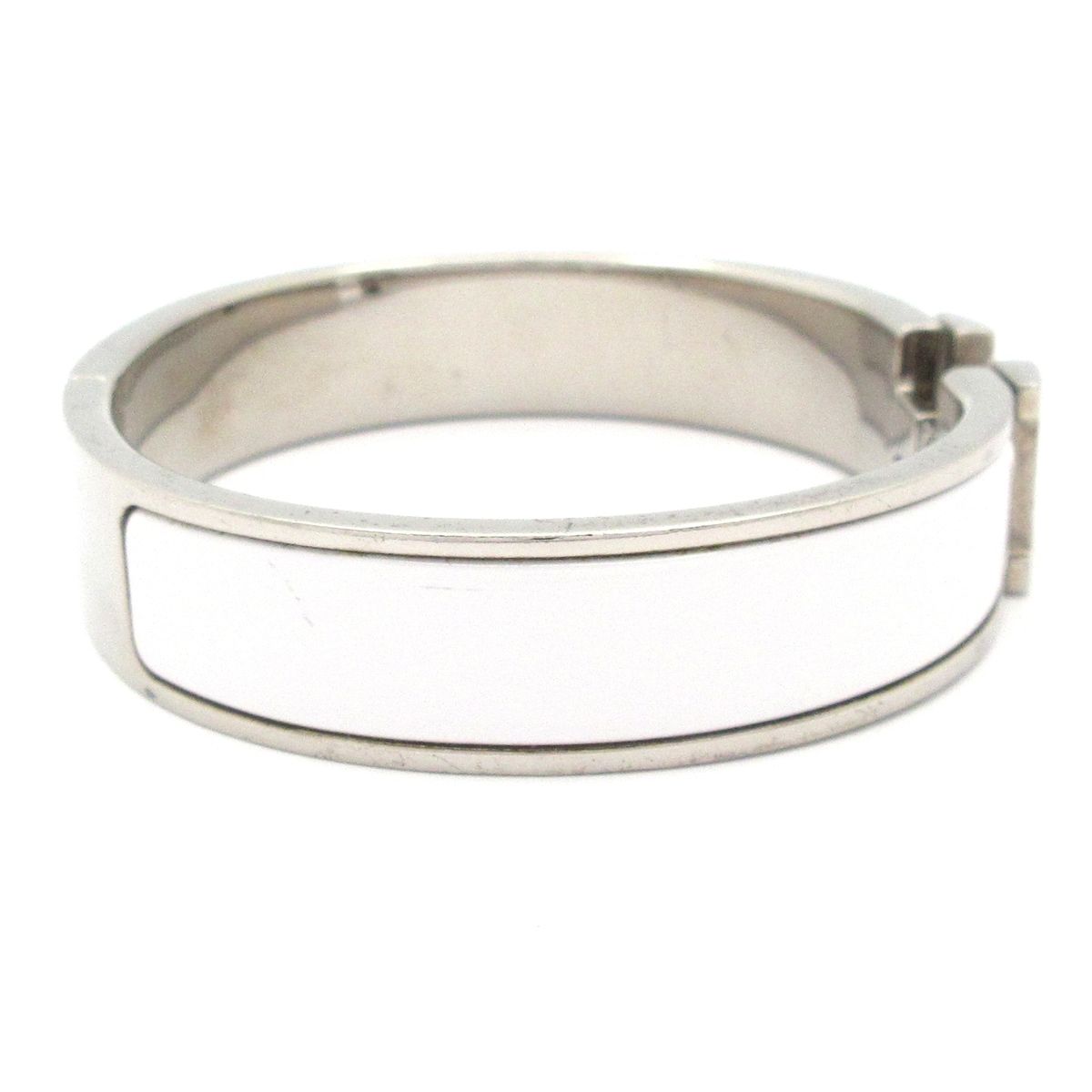 Hermes Bangle Click Silver White Bracelet — view 2