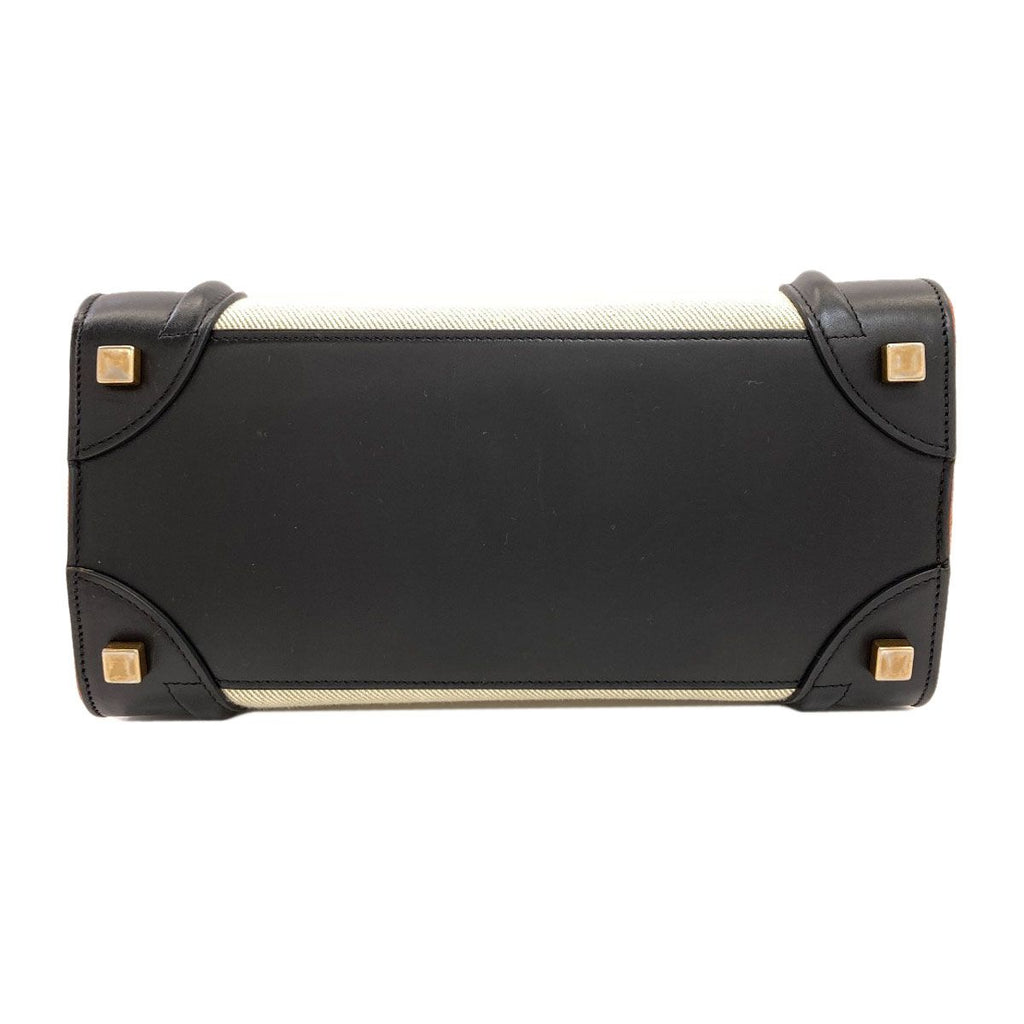 Celine Luggage Micro Handbag Canvas Leather — view 4