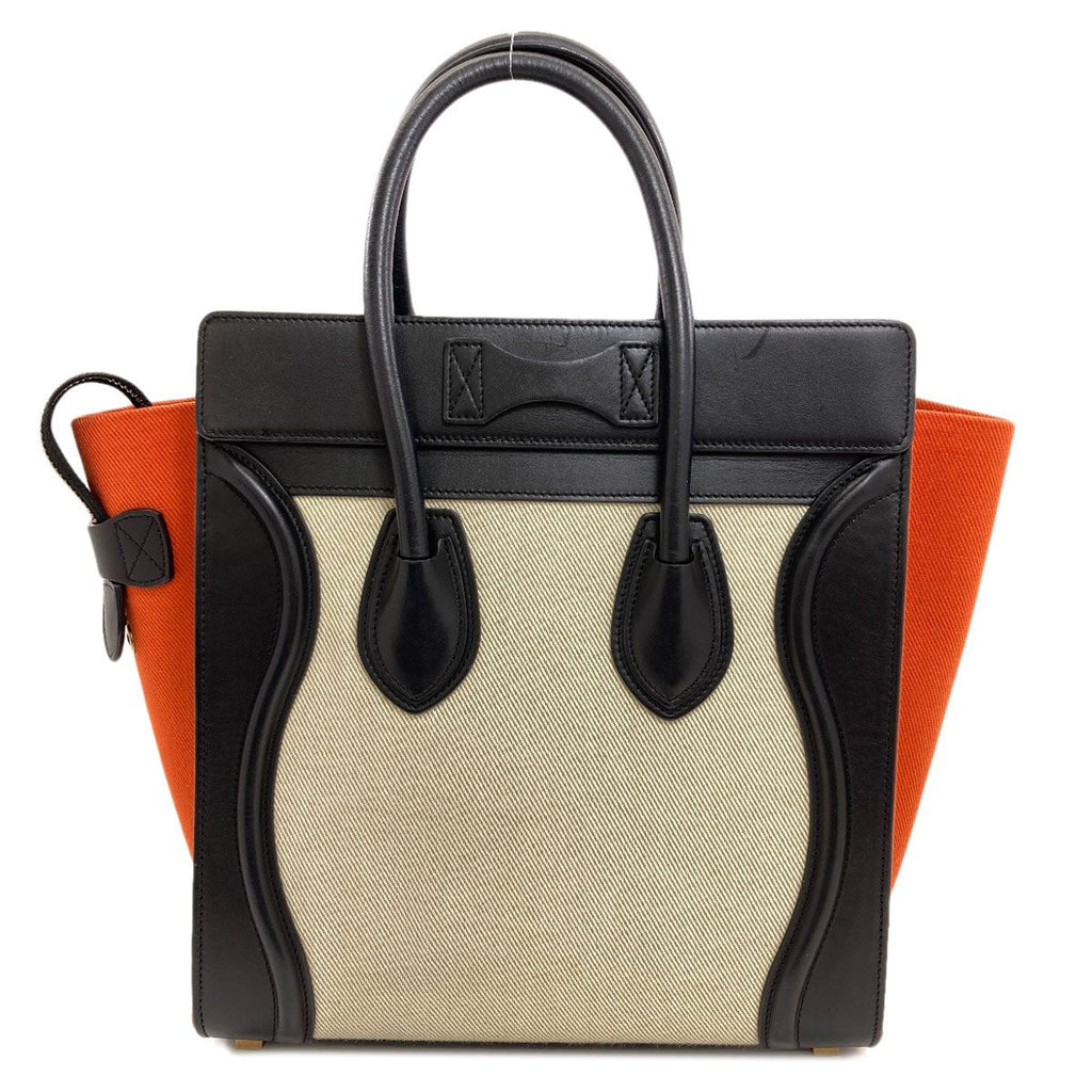 Celine Luggage Micro Handbag Canvas Leather — view 2