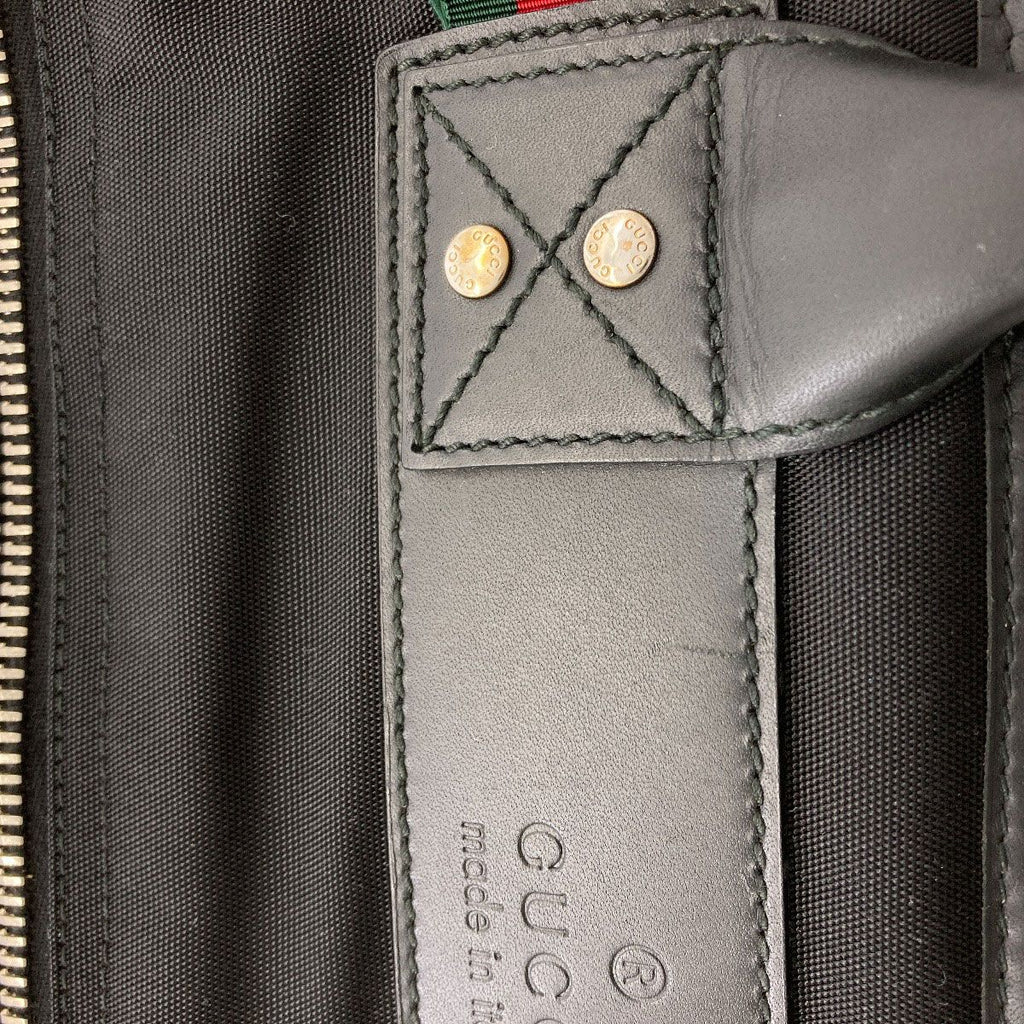 Gucci Logo Motif Boston Bag Canvas — view 9