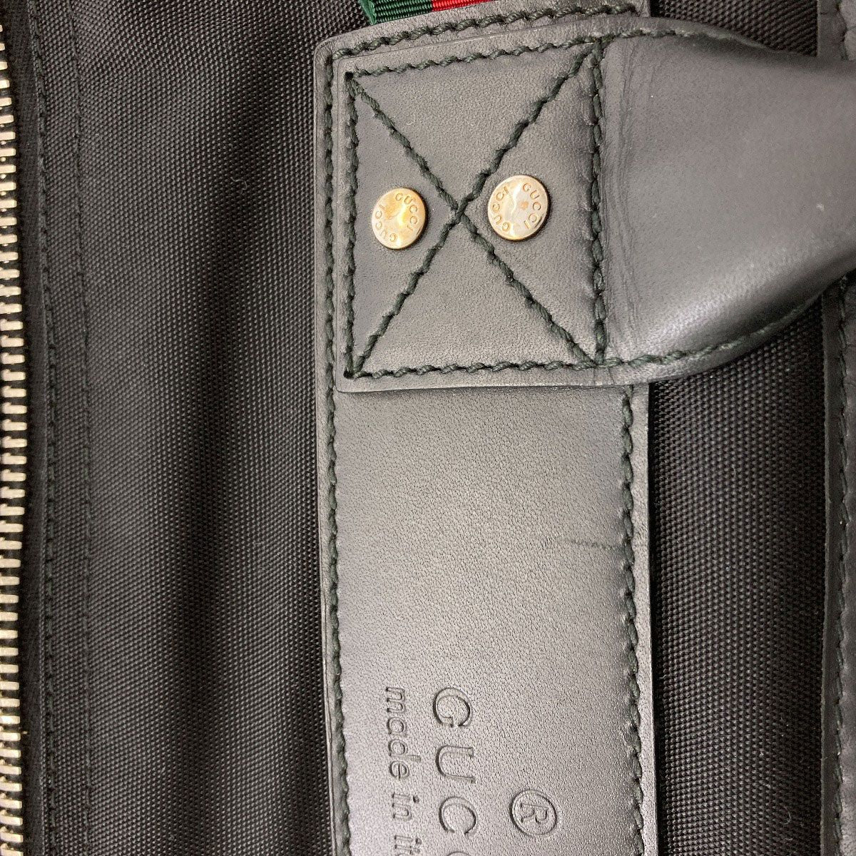 Gucci Logo Motif Boston Bag Canvas — view 9