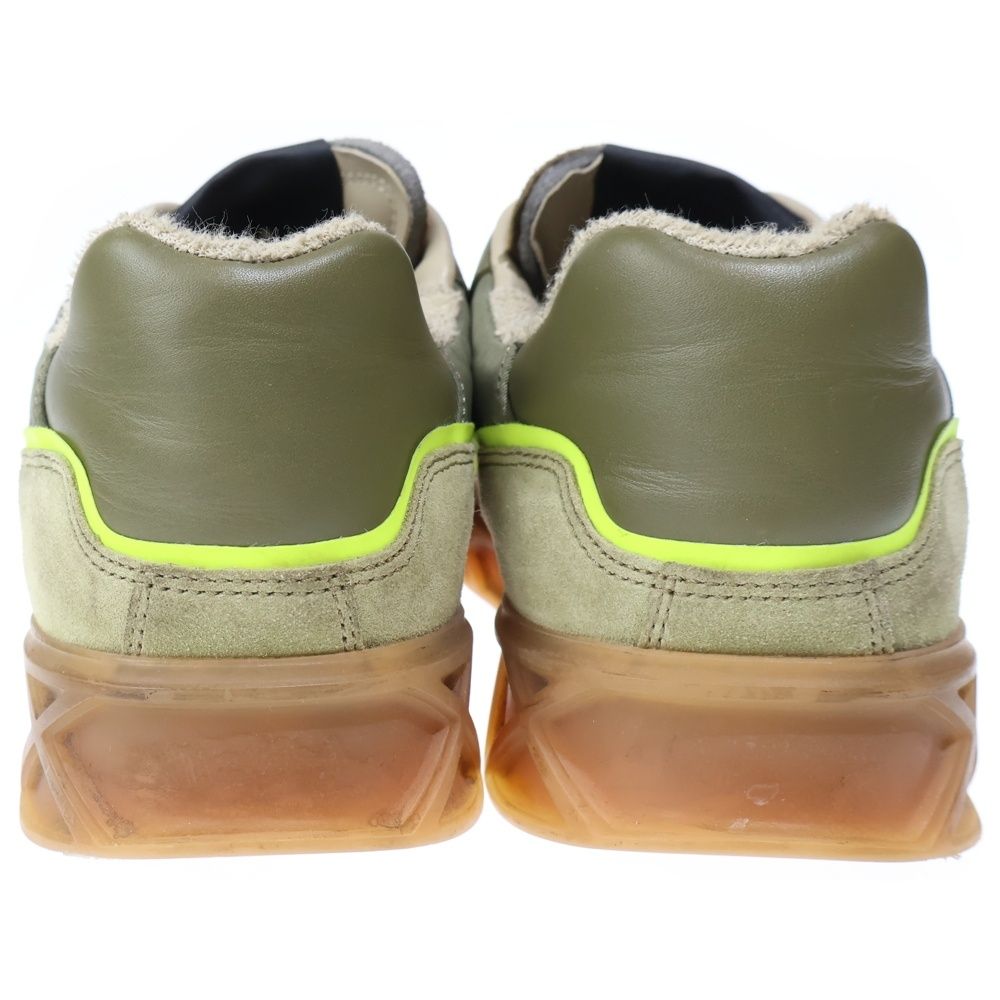 Chanel Logo Rubber Suede Low Cut Sneakers Khaki — view 3