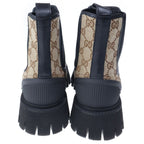 Gucci GG Canvas Leather Shackle Side Gore Boots — view 3